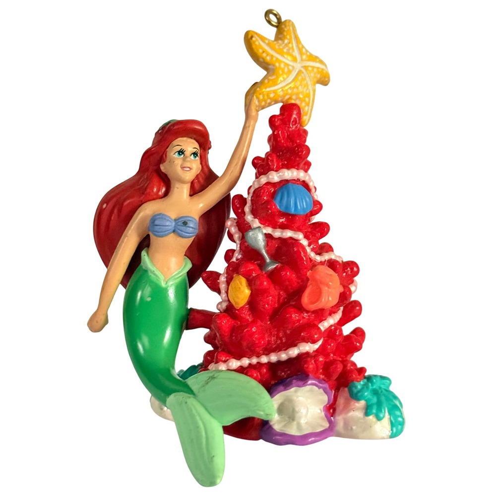 Disney The Little Mermaid Ariel Coral Christmas Tree Ornament Vintage Starfish